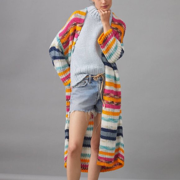 Anthropologie Rainbow Duster Cardigan